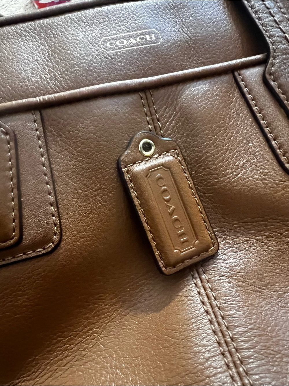 Cognac Coach Taylor Leather Bette Mini Tote Crossbody - Picture 3 of 14